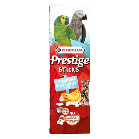Versele Laga Sticks Parrots Banana&Coconut - 2бр. стик за големи папагали, Банан и Кокос, 140г -  - Zoolink