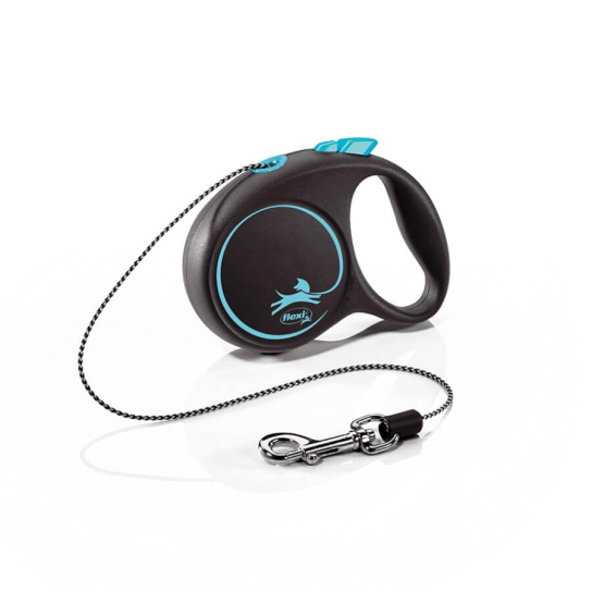 FLEXI BLACK DESIGN ВЪЖЕ XS - автоматичен повод за куче, черен+синьо, 3 м/8 кг -  - Zoolink