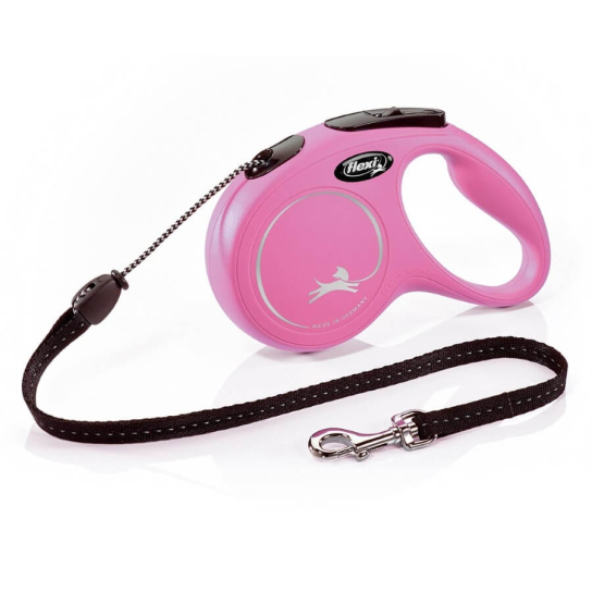 FLEXI CLASSIC ВЪЖЕ M - автоматичен повод за куче, розов, 5 м/20 кг -  - Zoolink