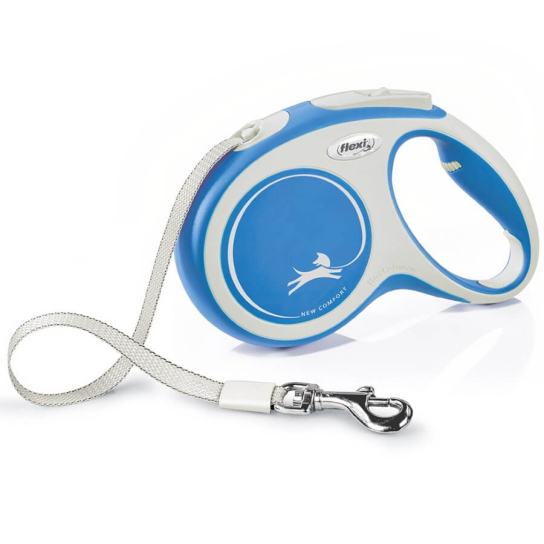 FLEXI COMFORT ЛЕНТА M - автоматичен повод за куче, синьо, 5 м/25 кг -  - Zoolink