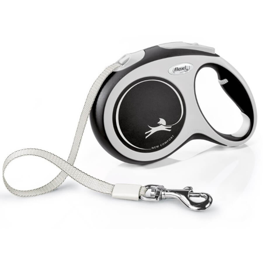 FLEXI COMFORT ЛЕНТА L - автоматичен повод за куче, черно, 5 м/60 кг -  - Zoolink