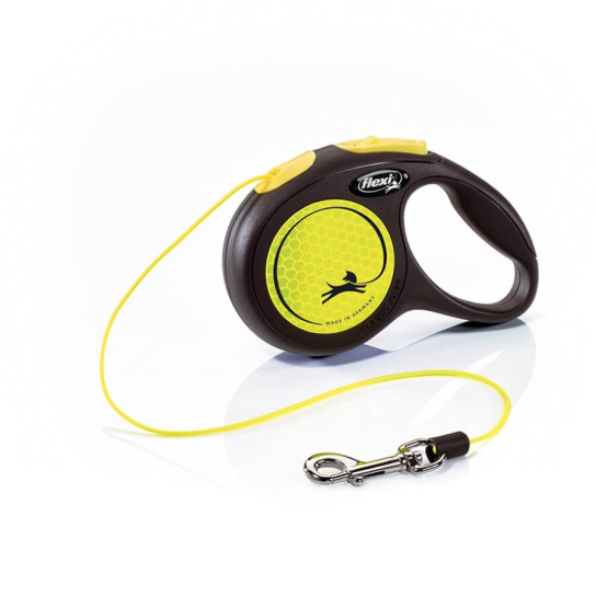 FLEXI NEON ВЪЖЕ XS - автоматичен повод за куче, жълто, 3 м/8 кг -  - Zoolink