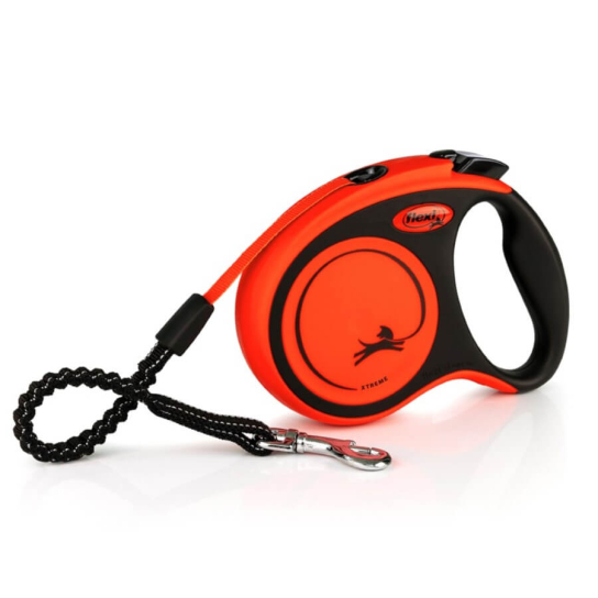 FLEXI XTREME ЛЕНТА S - автоматичен повод за куче, черно-оранжев, 5 м/20 кг -  - Zoolink