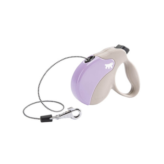 FERPLAST AMIGO CORD MINI - автоматичен повод за кучета ВЪЖЕ, бежово-лилав, 3м/до 12кг -  - Zoolink