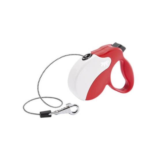 FERPLAST AMIGO CORD MINI - автоматичен повод за кучета ВЪЖЕ, червено-бял, 3м/до 12кг -  - Zoolink