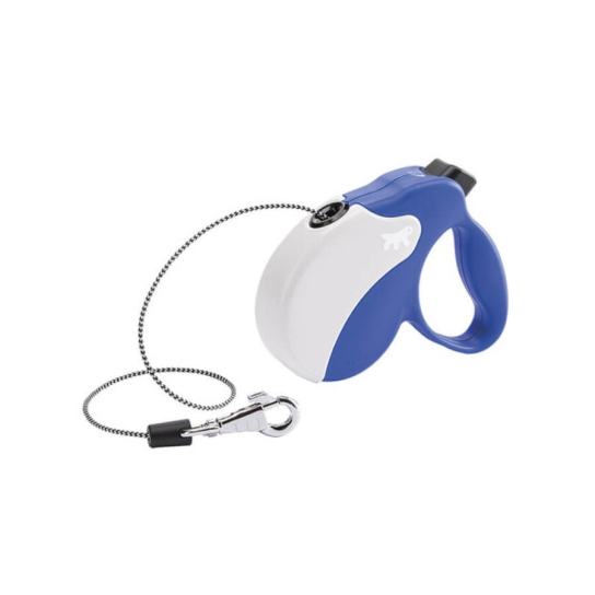 FERPLAST AMIGO CORD MINI - автоматичен повод за кучета ВЪЖЕ, синьо-бял, 3м/до 12кг -  - Zoolink