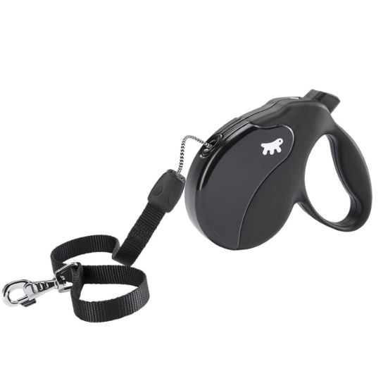 FERPLAST AMIGO CORD M - автоматичен повод за кучета ВЪЖЕ, черен, 5м/до 25кг -  - Zoolink