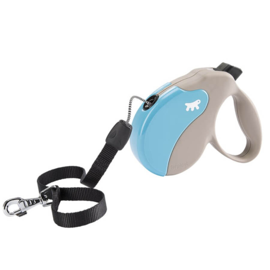 FERPLAST AMIGO CORD M - автоматичен повод за кучета ВЪЖЕ, бежово-син, 5м/до 25кг -  - Zoolink
