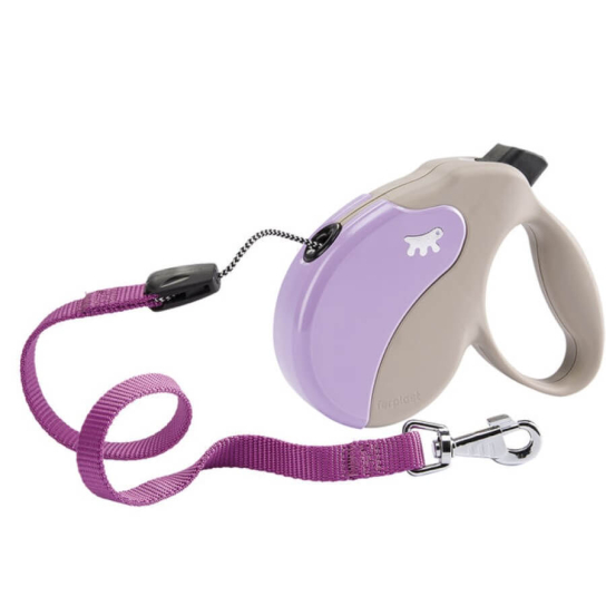 FERPLAST AMIGO CORD L - автоматичен повод за кучета ВЪЖЕ, бежово-лилав, 5м/до 50кг -  - Zoolink