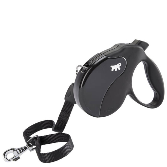 FERPLAST AMIGO CORD LONG - автоматичен повод за кучета въже, черен, 7м/до 20кг -  - Zoolink