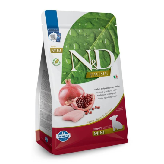 N&D PRIME PUPPY MINI - подрастващи кучета от дребни породи, с Пиле и нар, 800г -  - Zoolink