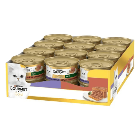 24бр.Purina Gourmet Gold за котки в зряла възраст, Хапки в сос, Агне и Патица, Мокра храна, 85g -  - Zoolink