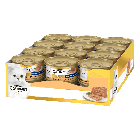 24бр.Purina Gourmet Gold за котки в зряла възраст, Пастет, Пуйка, Мокра храна, 85g -  - Zoolink