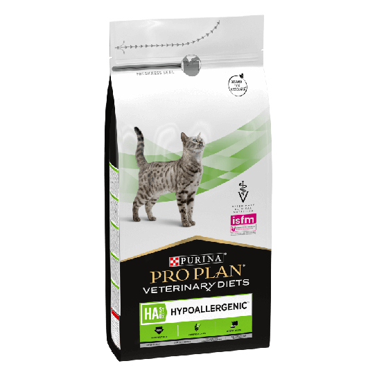 Purina Pro Plan Veterinary Diets HA - хипоалергенна, за котки с хранителни алергии, 1.3кг -  - Zoolink
