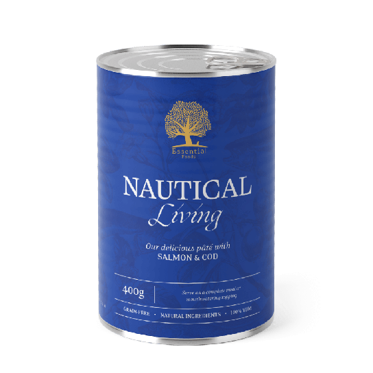 ESSENTIAL NAUTICAL LIVING PATE - пастет за пораснали кучета, със Сьомга и Треска, 400г - - Zoolink ESSENTIAL NAUTICAL LIVING PATE - пастет за пораснали кучета, със Сьомга и Треска, 400г - - Zoolink