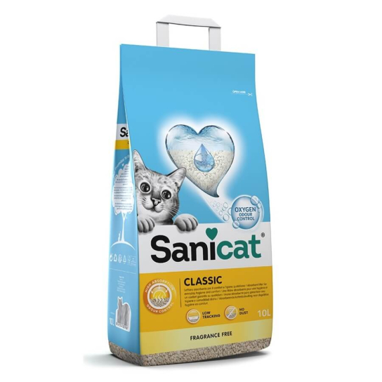 SANICAT CLASSIC FRAGRANCE FREE котешка тоалетна- абсорбиращ класически бентонит, без аромат, 10л -  - Zoolink
