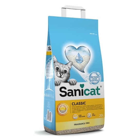 SANICAT CLASSIC FRAGRANCE FREE котешка тоалетна- абсорбиращ класически бентонит, без аромат, 20л -  - Zoolink