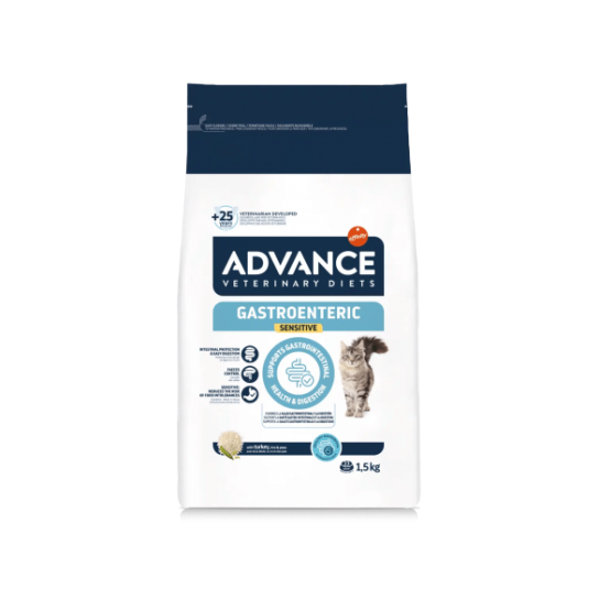 ADVANCE CAT VET DIETS GASTROENTERIC SENSITIVE-котки със заболявания стомашно-чревни и панкреас,1.5кг -  - Zoolink