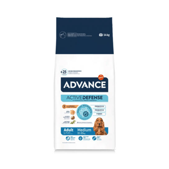 ADVANCE DOG MEDIUM ADULT - кучета над 1г., средни породи (10-30кг), Пиле и ориз, 14кг -  - Zoolink
