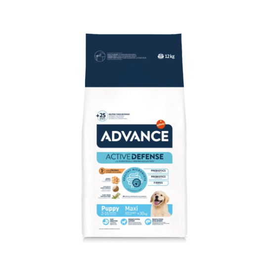 ADVANCE DOG MAXI PUPPY - за подрастващи кученца, големи породи над 30кг, Пиле и ориз, 12кг -  - Zoolink