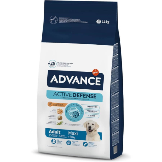 ADVANCE DOG МАXI ADULT - за кучета в зряла възраст, големи породи над 30кг, Пиле и ориз, 14кг -  - Zoolink