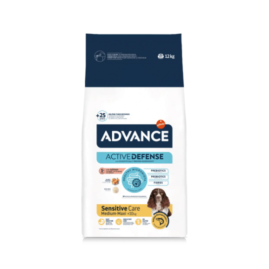 ADVANCE DOG MED/MAX ADULT SENSITIVЕ - за кучета над 1г., породи над 10кг, Сьомга и ориз, 3кг -  - Zoolink