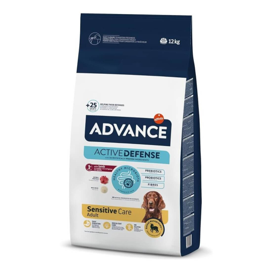 ADVANCE DOG ALL BREEDS ADULT SENSITIVЕ - за кучета в зряла възраст, всички породи, Агне и ориз, 12кг -  - Zoolink