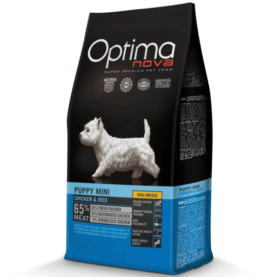 OPTIMA NOVA PUPPY MINI CHICKEN&RICE - за подрастващи кученца от малки породи, Пиле и ориз, 2кг -  - Zoolink