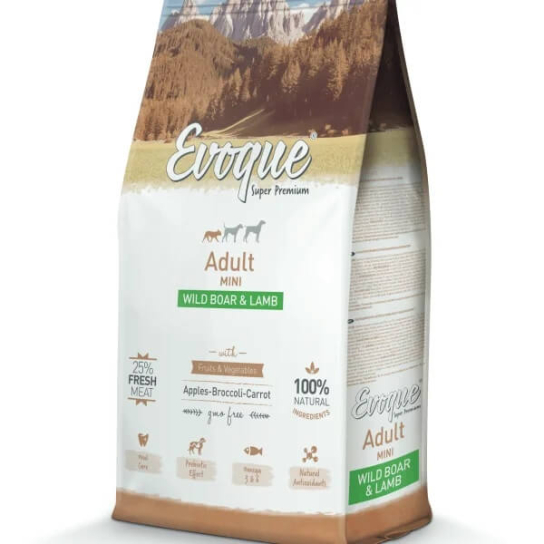EVOQUE DOG ADULT MINI W.BOAR&LAMB - за пораснали кучета от малки породи, Глиган и Aгне, 8кг -  - Zoolink