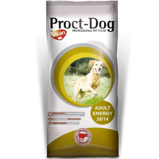 PROCT-DOG ADULT ENERGY - за по-активни пораснали кучета, Говеждо и зеленчуци, 20кг -  - Zoolink