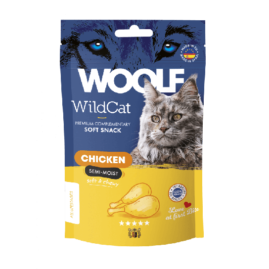 WOOLF WILDCAT SOFT SNACK - полувлажно лакомство за котка, Пиле, 50г -  - Zoolink