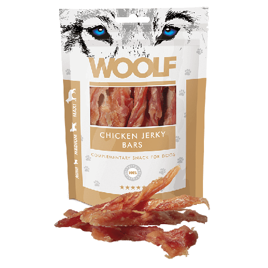 WOOLF JERKY BARS - лакомство за куче от пилешко месо, 100г - - Zoolink WOOLF JERKY BARS - лакомство за куче от пилешко месо, 100г - - Zoolink
