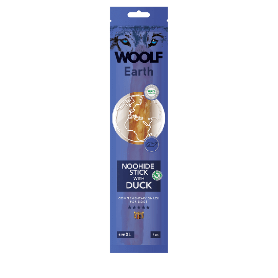 WOOLF EARTH NOOHIDE - XL лакомство за куче стик с патешко, 85г -  - Zoolink