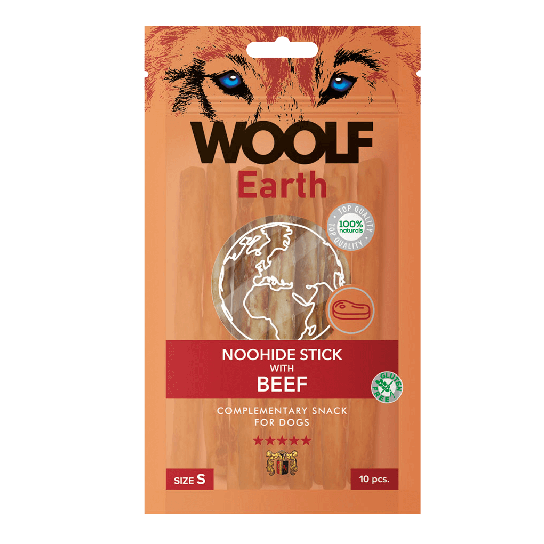 WOOLF EARTH NOOHIDE - S лакомство за куче стикчета с говеждо, 90г/опак. - - Zoolink WOOLF EARTH NOOHIDE - S лакомство за куче стикчета с говеждо, 90г/опак. - - Zoolink