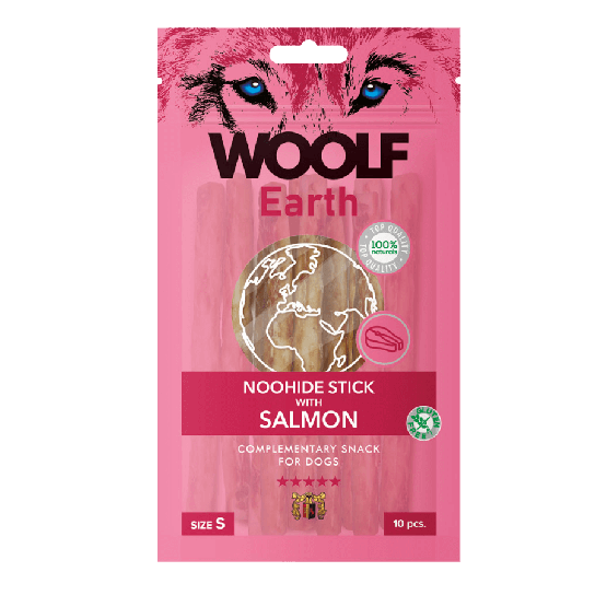 WOOLF EARTH NOOHIDE - S лакомство за куче стикчета със сьомга, 90г/опак. -  - Zoolink