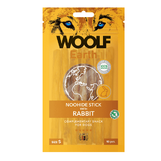 WOOLF EARTH NOOHIDE - S лакомство за куче стикчета със заешко, 90г/опак. -  - Zoolink