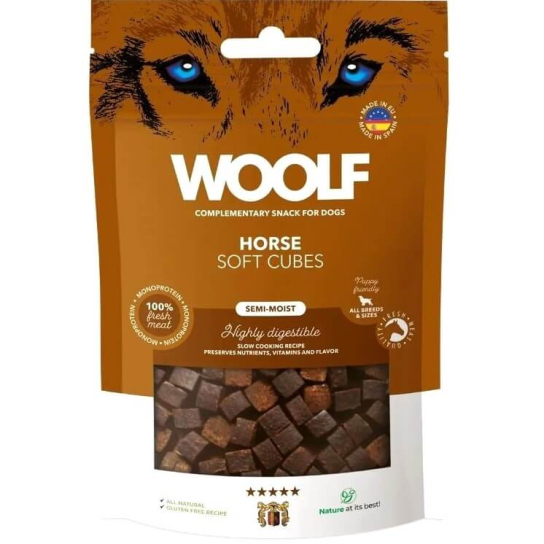 WOOLF SOFT CUBES лакомство за куче - меки кубчета, Конско (монопротеин), 100г -  - Zoolink