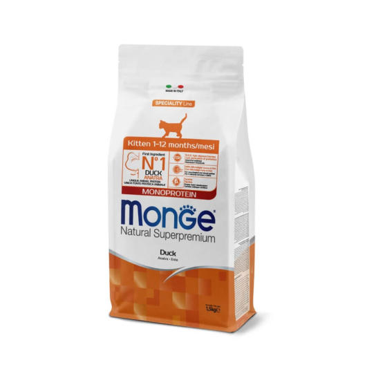 MONGE NS MONOPROTEIN KITTEN - за котенца до 1г., Патешко, 1.5кг -  - Zoolink