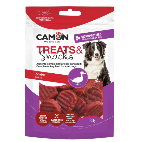 CAMON TREATS&SNACKS лакомство за куче - гриловани монетки с патешко, 80г -  - Zoolink