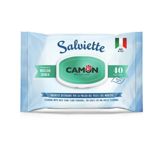 CAMON WIPES WHITE MUSK - мокри кърпички с бял мускус, за куче/котка, 30х20см, 40бр. - - Zoolink CAMON WIPES WHITE MUSK - мокри кърпички с бял мускус, за куче/котка, 30х20см, 40бр. - - Zoolink