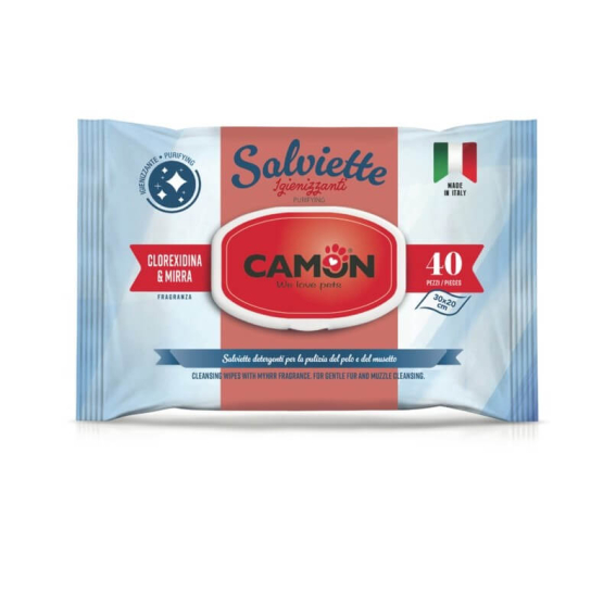 CAMON WIPES CHLORHEX&MYHRR антибактериални кърпички с хлорхексидин и смирна, куче/котка,30х20, 40бр. - - Zoolink CAMON WIPES CHLORHEX&MYHRR антибактериални кърпички с хлорхексидин и смирна, куче/котка,30х20, 40бр. - - Zoolink
