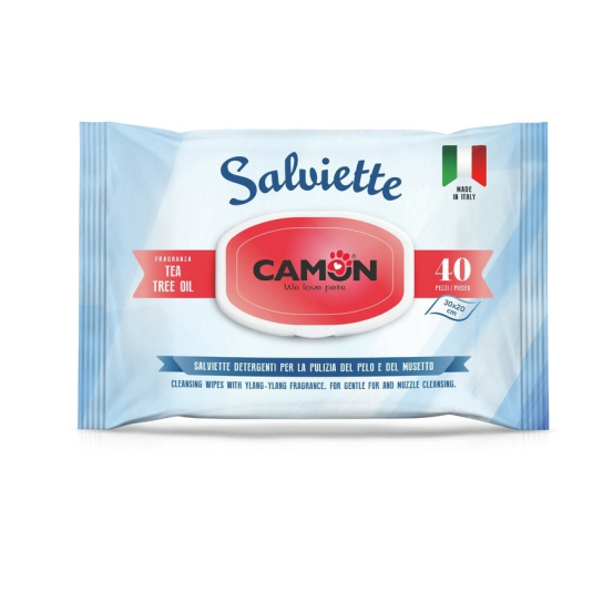 CAMON WIPES TEA TREE OIL - мокри кърпички с масло от чаено дърво, за куче/котка, 30х20см, 40бр. -  - Zoolink