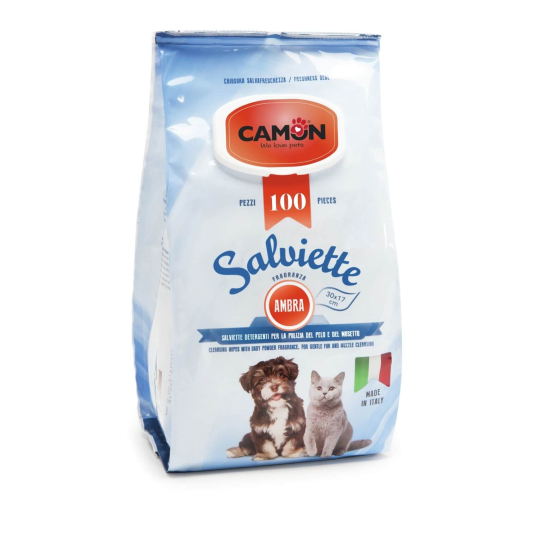 CAMON WIPES AMBER - мокри кърпички с аромат на кехлибар, за куче/котка, 30х17см, 100бр. - - Zoolink CAMON WIPES AMBER - мокри кърпички с аромат на кехлибар, за куче/котка, 30х17см, 100бр. - - Zoolink