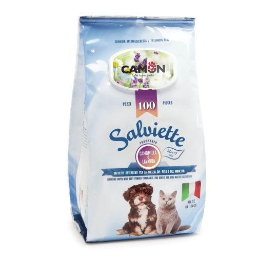 CAMON WIPES CAMOMILE&LAVANDER - мокри кърпички с лайка и лавандула, за куче/котка, 30х17см, 100бр. - - Zoolink CAMON WIPES CAMOMILE&LAVANDER - мокри кърпички с лайка и лавандула, за куче/котка, 30х17см, 100бр. - - Zoolink