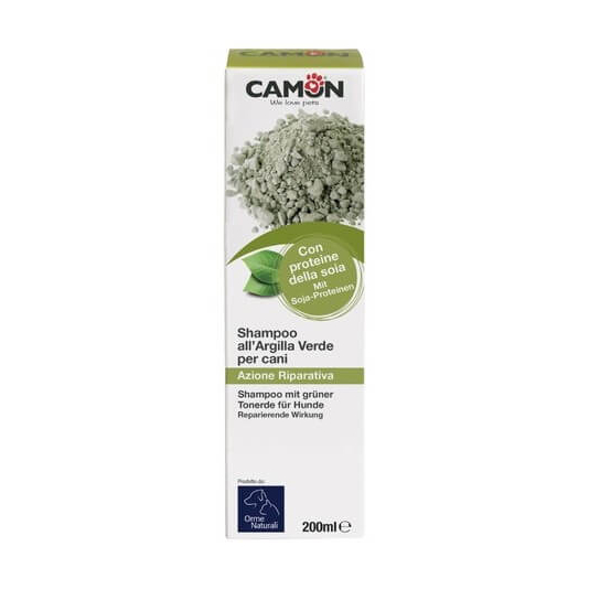 CAMON OrmeNaturali GREEN CLAY SHAMPOO - шампоан за кучета, със зелена глина и соев протеин, 200мл - - Zoolink CAMON OrmeNaturali GREEN CLAY SHAMPOO - шампоан за кучета, със зелена глина и соев протеин, 200мл - - Zoolink