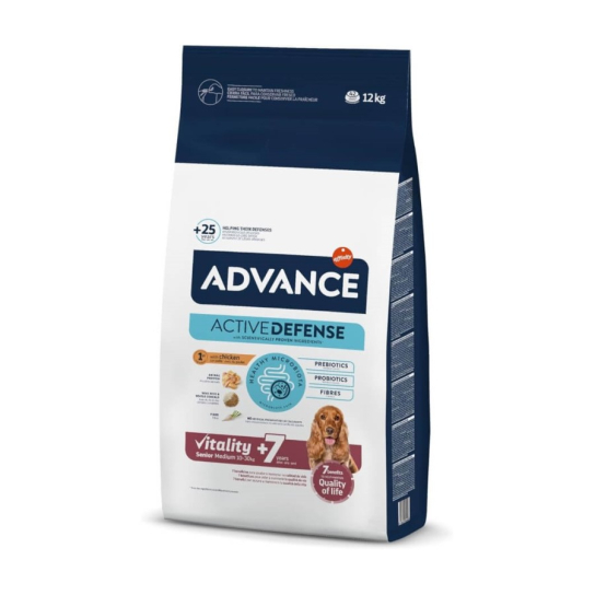 ADVANCE DOG MEDIUM SENIOR - кучета над 7г., средни породи (10-30кг), Пиле и ориз, 12кг -  - Zoolink