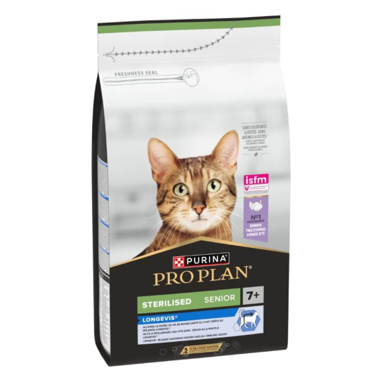 Purina Pro Plan STERILISED SENIOR 7+ CAT - за кастрирани котки над 7г., с Пуйка 1.5кг -  - Zoolink
