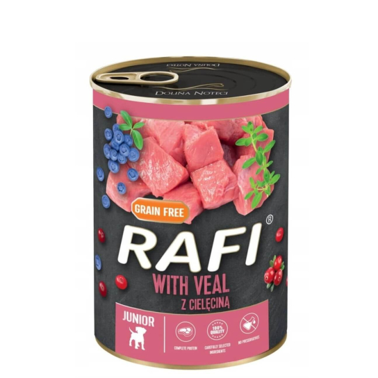 RAFI JUNIOR VEAL - за кученца, с Телешко, плодове, консерва 400г -  - Zoolink