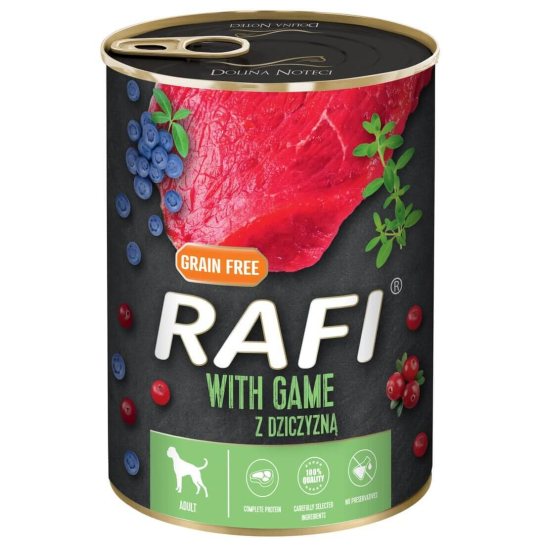 RAFI DOG GAME - за израснали кучета, с Дивеч, плодове, консерва 800г -  - Zoolink