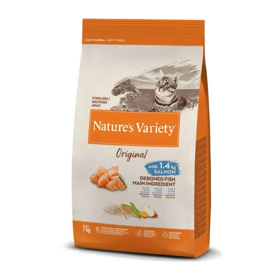 NATURE`S VARIETY CAT STERILIZED - за кастрирани котки, със Сьомга, 7кг -  - Zoolink